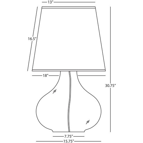 June 31 inch 150 watt Clear Glass Body Table Lamp Portable Light