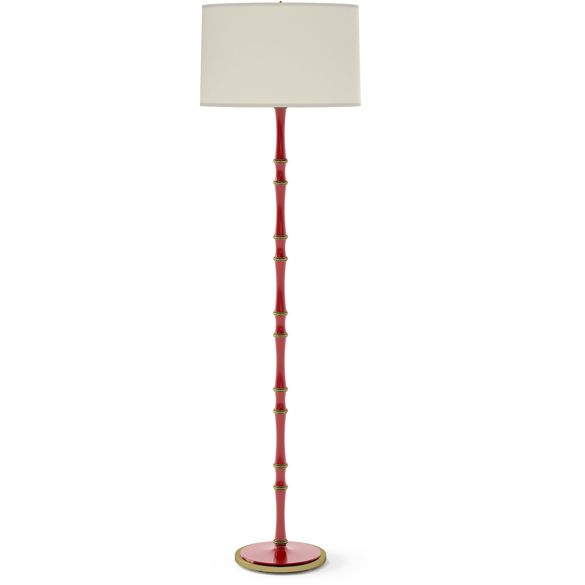 Kane 64.5 inch 150.00 watt Ruby Red with Modern Brass Floor Lamp Portable Light in Fondine