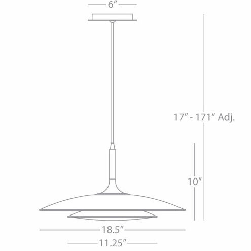 Axiom 3 Light 18.5 inch Polished Gold Pendant Ceiling Light, Diffuser at bottom so you can not see the bulb