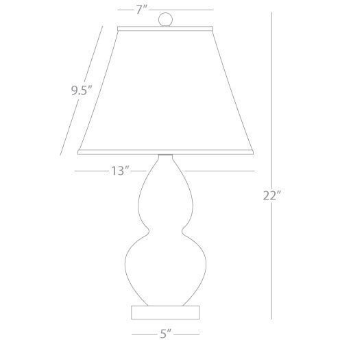 Small Double Gourd 22 inch 150 watt Sunset Glazed Ceramic with Lucite Base Accent Lamp Portable Light in Sunset Yellow, Plum with Lavender