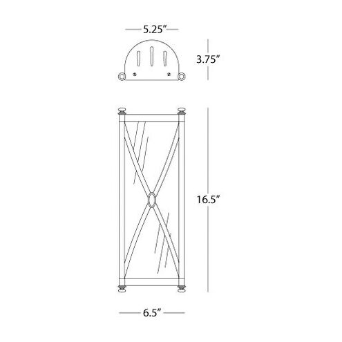 Chase 2 Light 6.5 inch Deep Patina Bronze Wall Sconce Wall Light