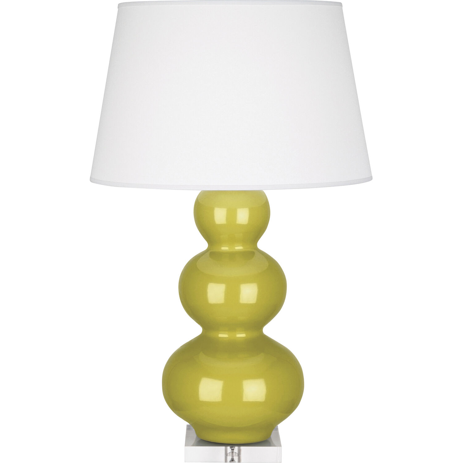 Triple Gourd 33 inch 150 watt Citron Table Lamp Portable Light in Lucite