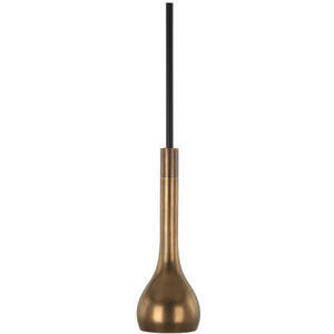Axis 1 Light 15 inch Aged Brass with Cocoa Brown Pendant Ceiling Light