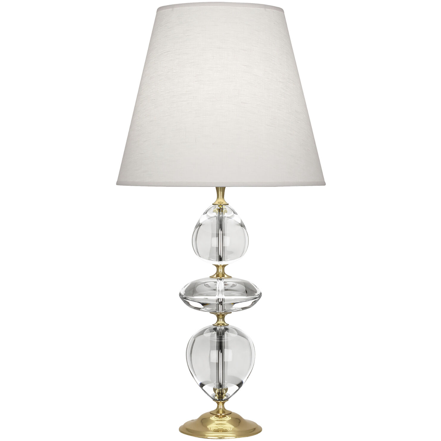 Williamsburg Orlando 30.75 inch 150 watt Clear Crystal / Modern Brass Table Lamp Portable Light in Oyster Linen