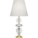 Williamsburg Orlando 30.75 inch 150 watt Clear Crystal / Modern Brass Table Lamp Portable Light in Oyster Linen
