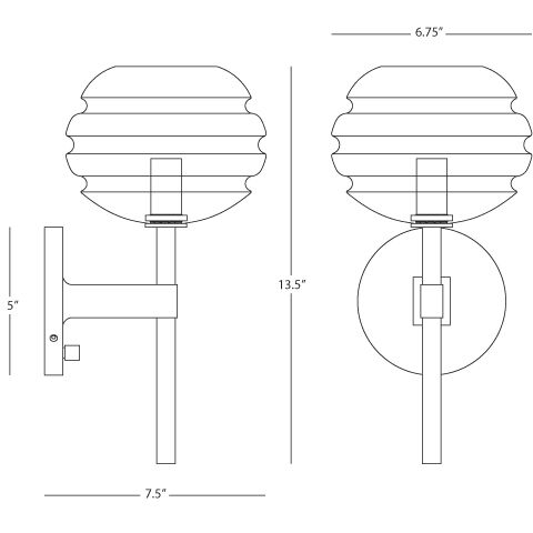 Horizon 1 Light 6.75 inch Smoke Gray Wall Sconce Wall Light