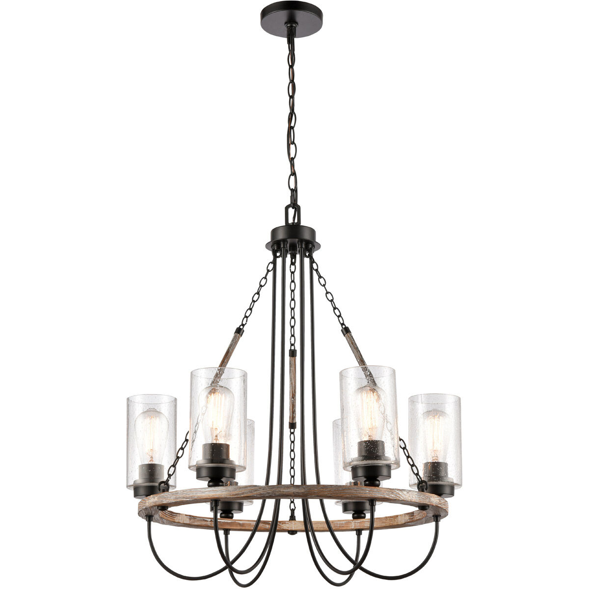 Paladin 6 Light 25 inch Matte Black Chandelier Ceiling Light