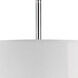 Penelope 3 Light 13.25 inch Polished Nickel Pendant Ceiling Light in White Ceramik With Silver Mylar