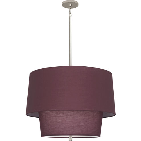 Decker 3 Light 24 inch Polished Nickel Pendant Ceiling Light in Vintage Wine