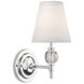 Muse 1 Light 5 inch Lead Crystal with Silver Plate Wall Sconce Wall Light