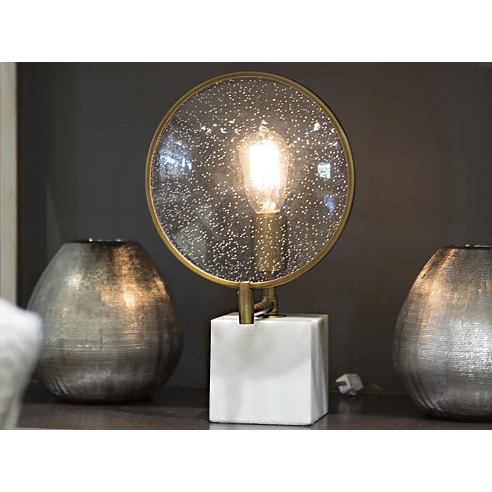 Fineas 15 inch 150 watt Aged Brass Accent Lamp Portable Light in Alabaster Stone