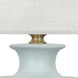 Michael Berman Atlas 25.25 inch 150 watt Matte Sky Blue Table Lamp Portable Light in Modern Brass
