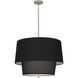 Decker 3 Light 24 inch Polished Nickel Pendant Ceiling Light in Raven Black