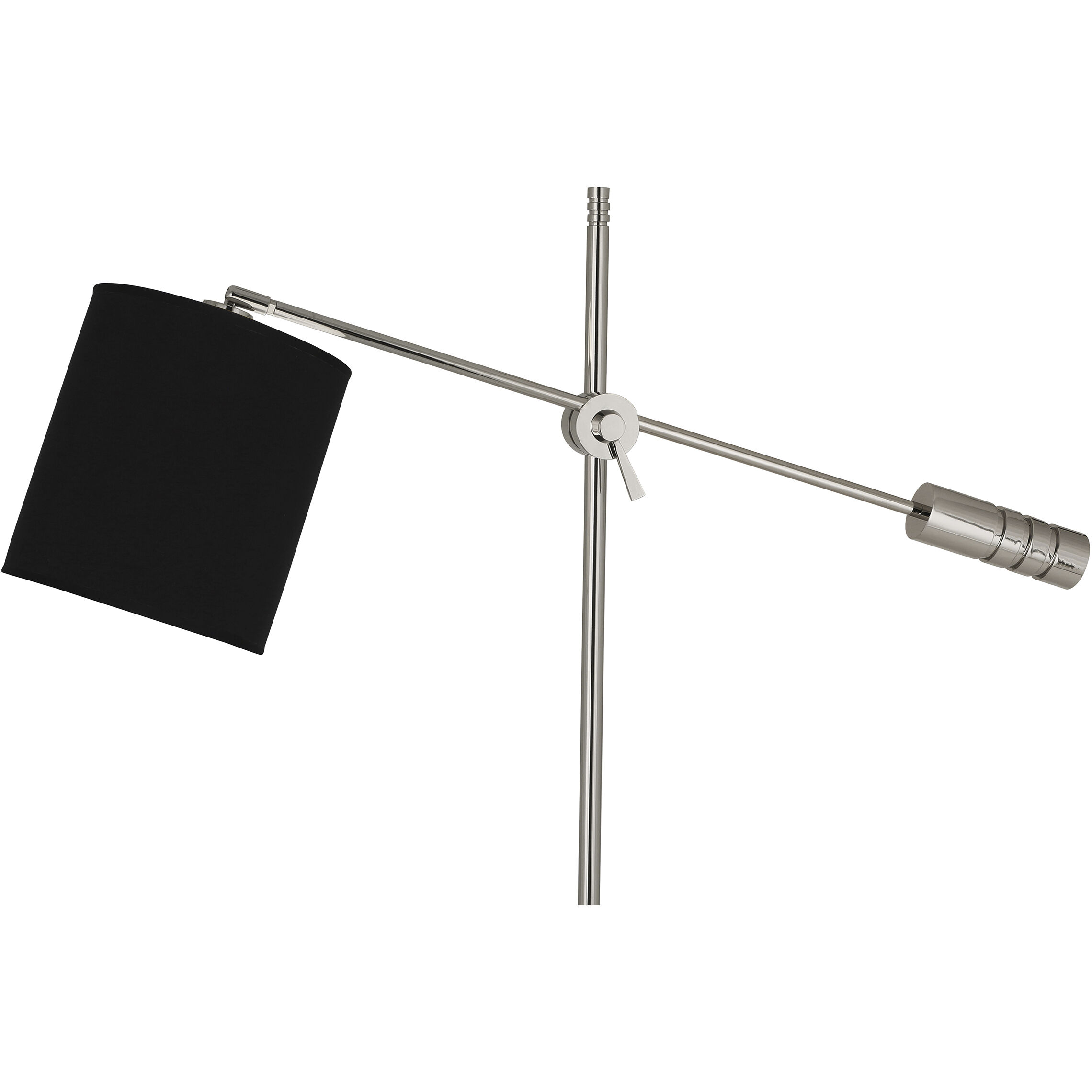 Campbell 62.38 inch 100.00 watt Polished Nickel Floor Lamp Portable Light in Anna Black with Silver