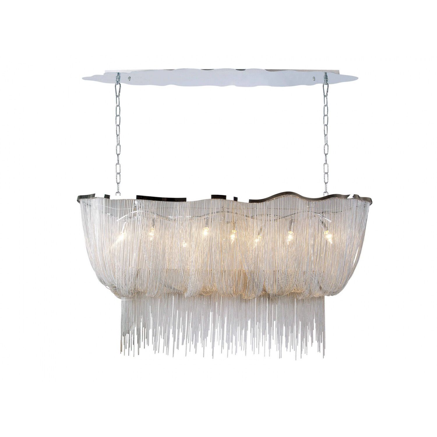 Mullholand Dr. 6 Light 19 inch Polished Chrome Jewelry Chain Chandelier Ceiling Light