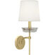 Cristallo Wallchiere Wall Light in Modern Brass, Lucite Crystal