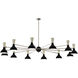 Clare LED 76 inch Polished Nickel Chandelier Ceiling Light in Obsidian and Bone
