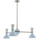 Clare LED 27.75 inch Polished Nickel Chandelier Ceiling Light in Baby Blue and Lily