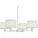 Real Simple 4 Light 15 inch Stardust White Powder Coat Chandelier Ceiling Light