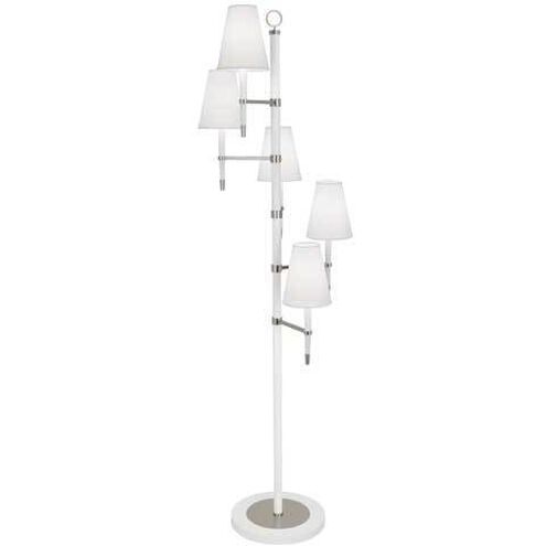 Jonathan Adler Ventana 73 inch 40.00 watt White Wood with Polished Nickel Floor Lamp Portable Light