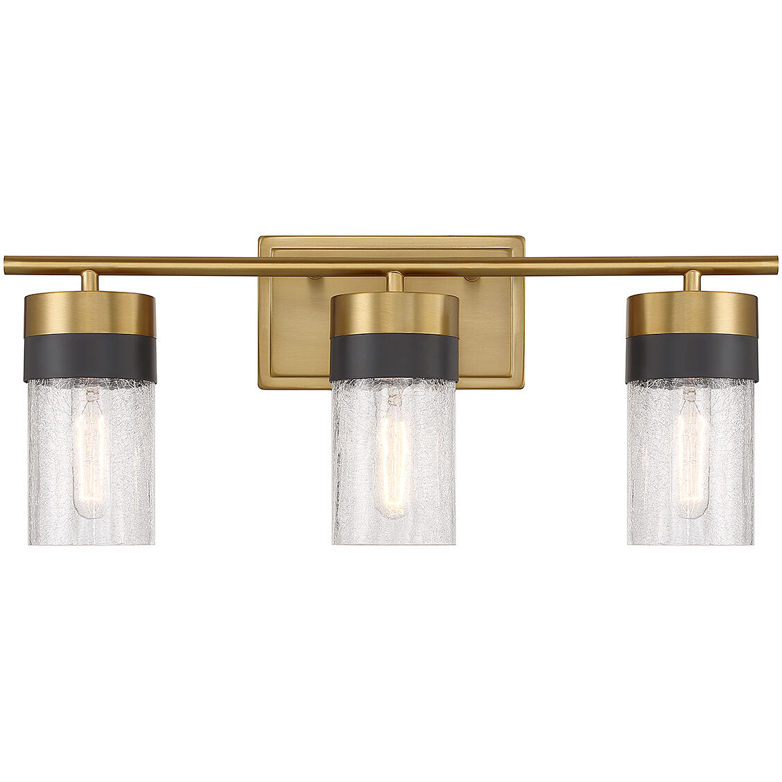 Brickell 3 Light 22 inch Warm Brass Bathroom Vanity Light Wall Light