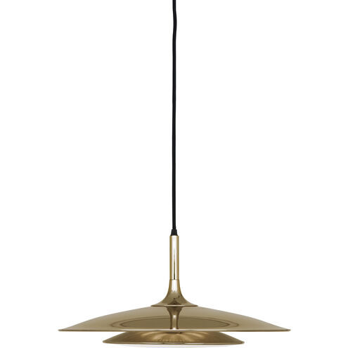 Axiom 3 Light 18.5 inch Polished Gold Pendant Ceiling Light, Diffuser at bottom so you can not see the bulb