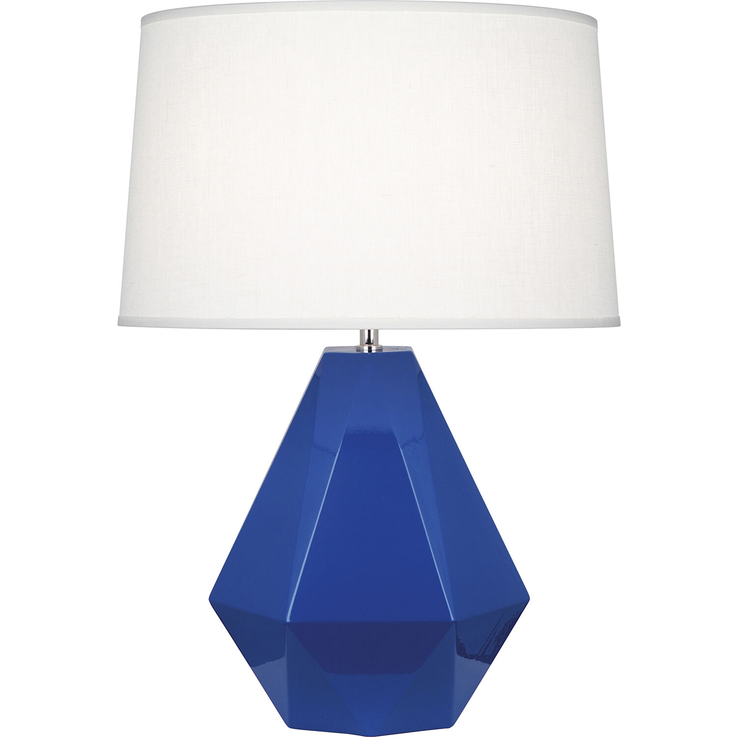 Delta 22.5 inch 150 watt Cobalt Glaze with Polished Nickel Table Lamp Portable Light