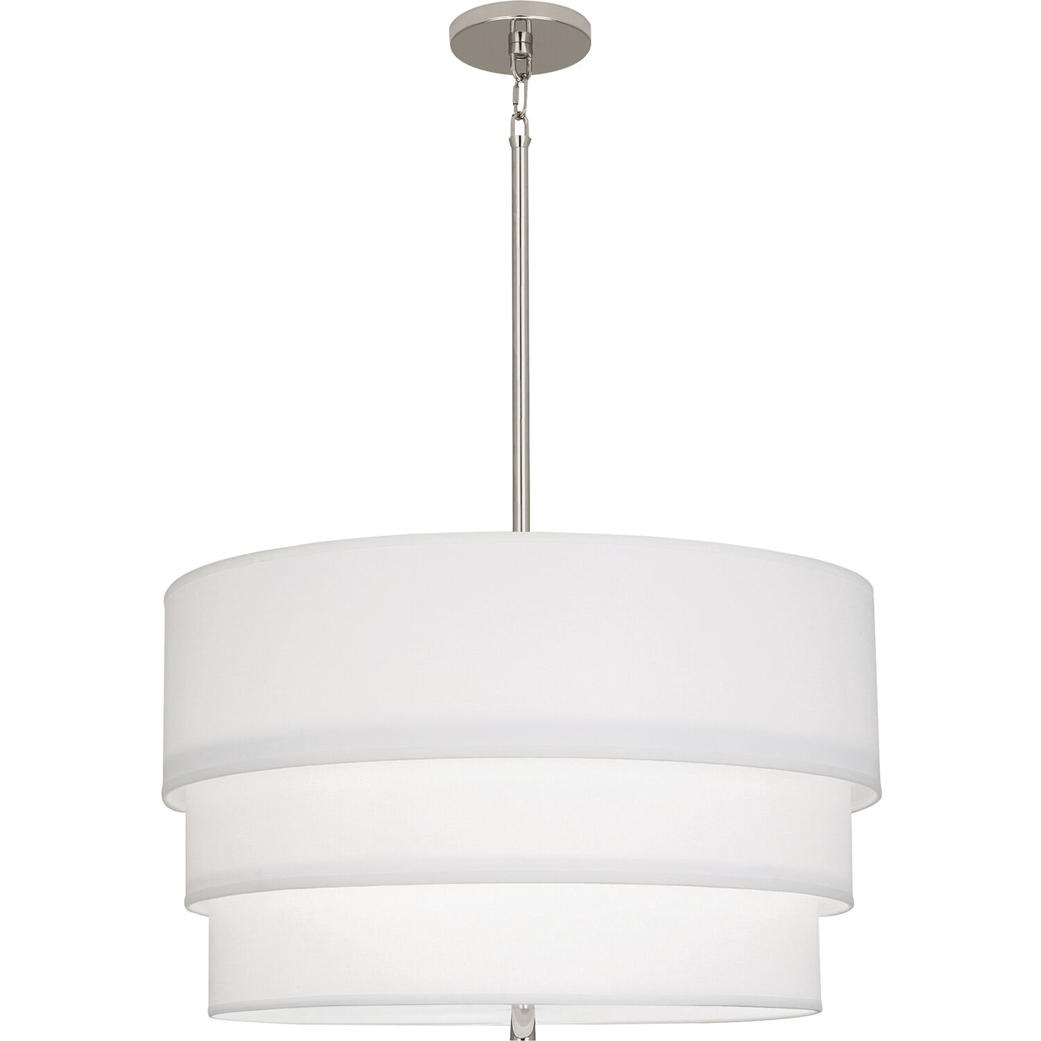 Decker 3 Light 24 inch Polished Nickel Pendant Ceiling Light in Ascot White