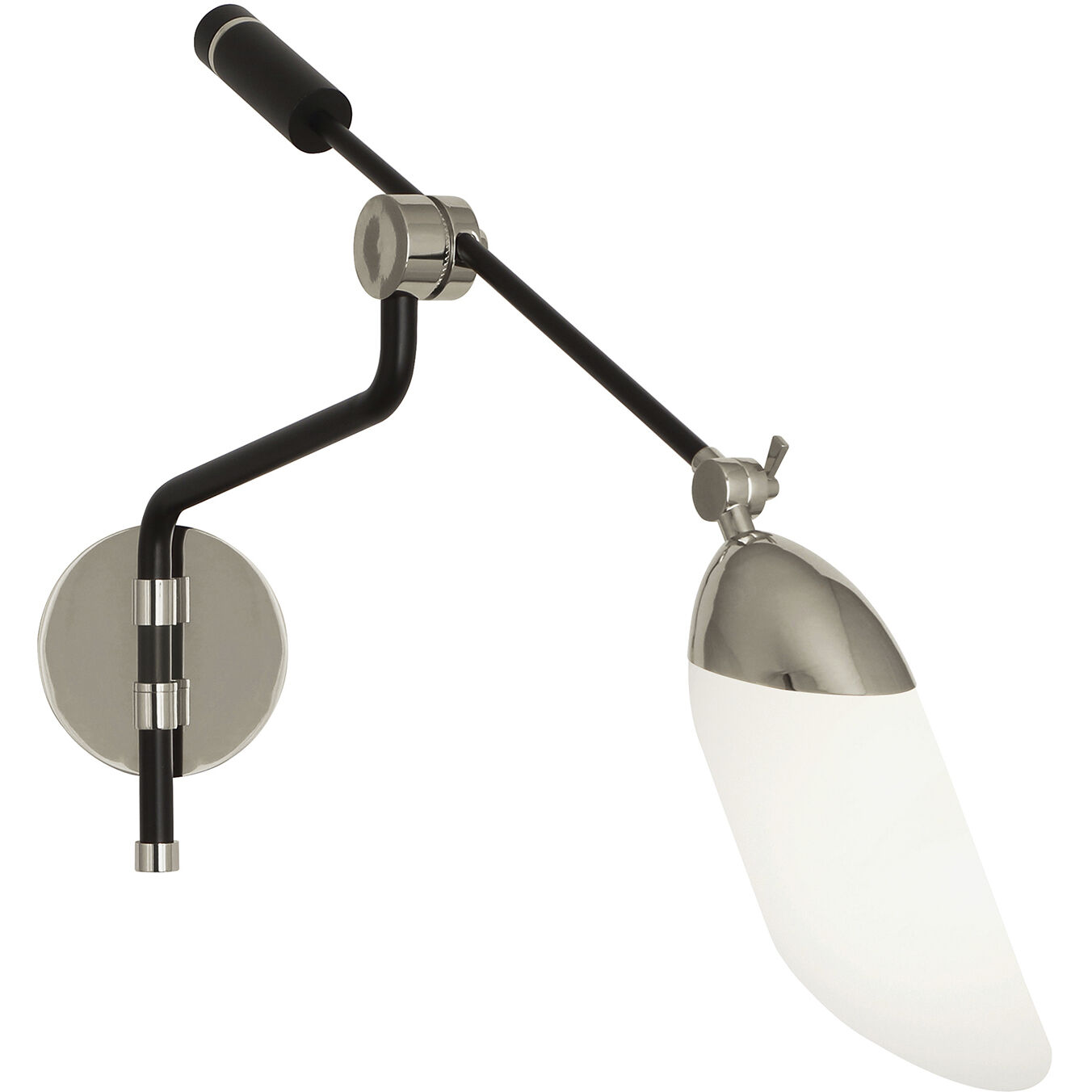 Ferdinand 13 inch 60.00 watt Matte Black Painted / Polished Nickel Wall Swinger Wall Light