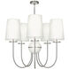 Fineas 5 Light 15 inch Dark Antique Nickel with Alabaster Stone Chandelier Ceiling Light