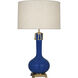 Athena 31.63 inch 150.00 watt Cobalt Glaze with Aged Brass Table Lamp Portable Light