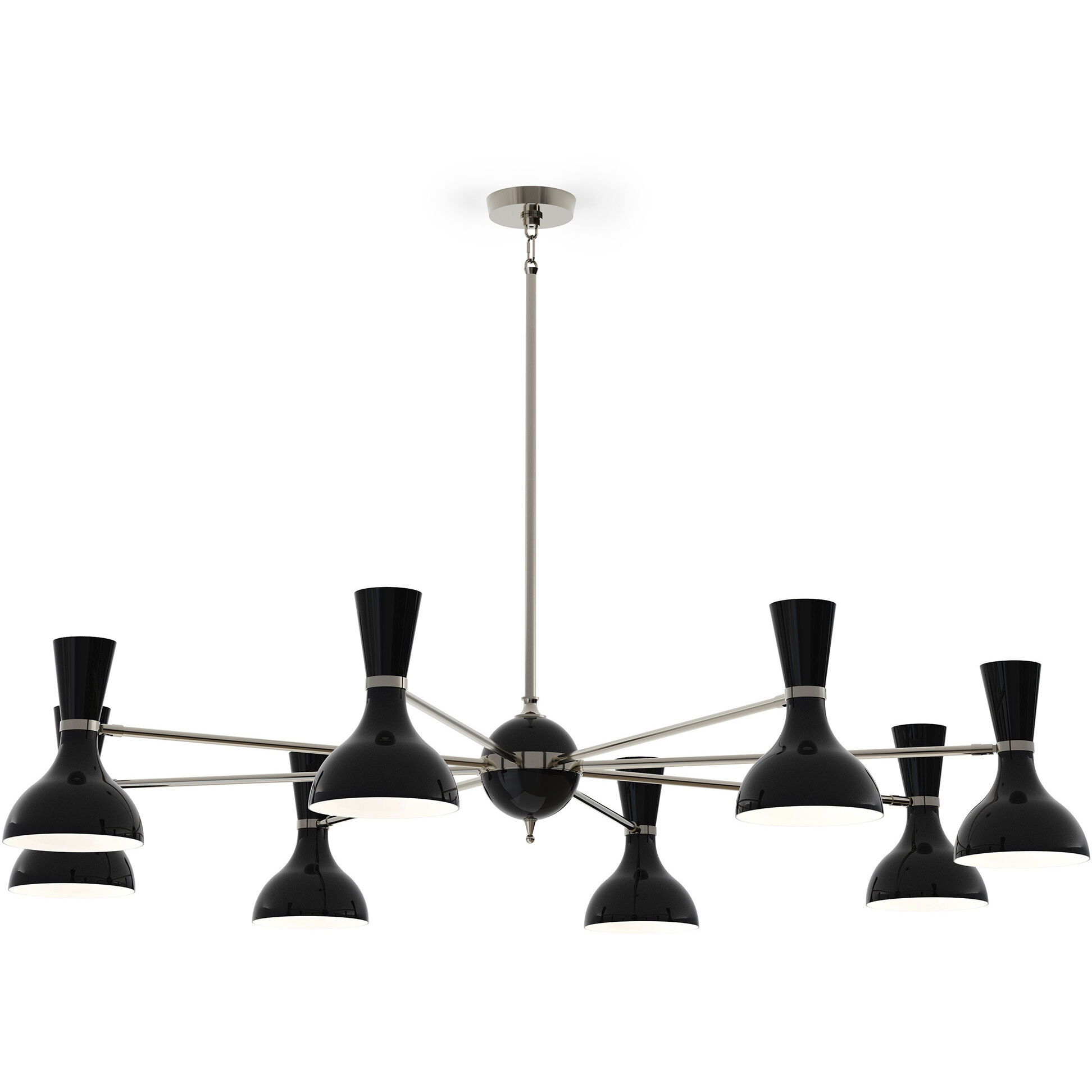Clare 8 Light 57 inch Polished Nickel Chandelier Ceiling Light in Obsidian