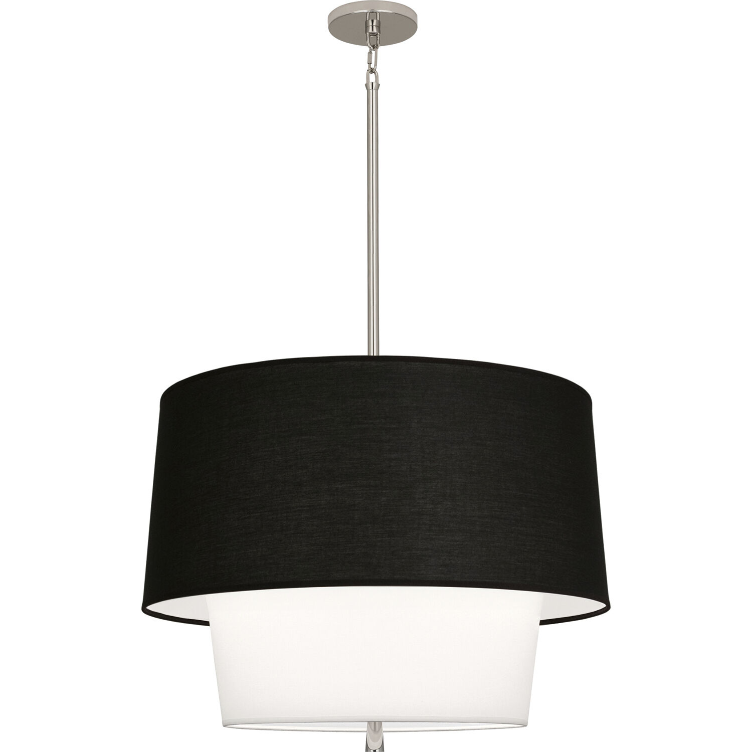 Decker LED 24 inch Polished Nickel Pendant Ceiling Light in Raven Black and White
