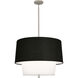 Decker LED 24 inch Polished Nickel Pendant Ceiling Light in Raven Black and White