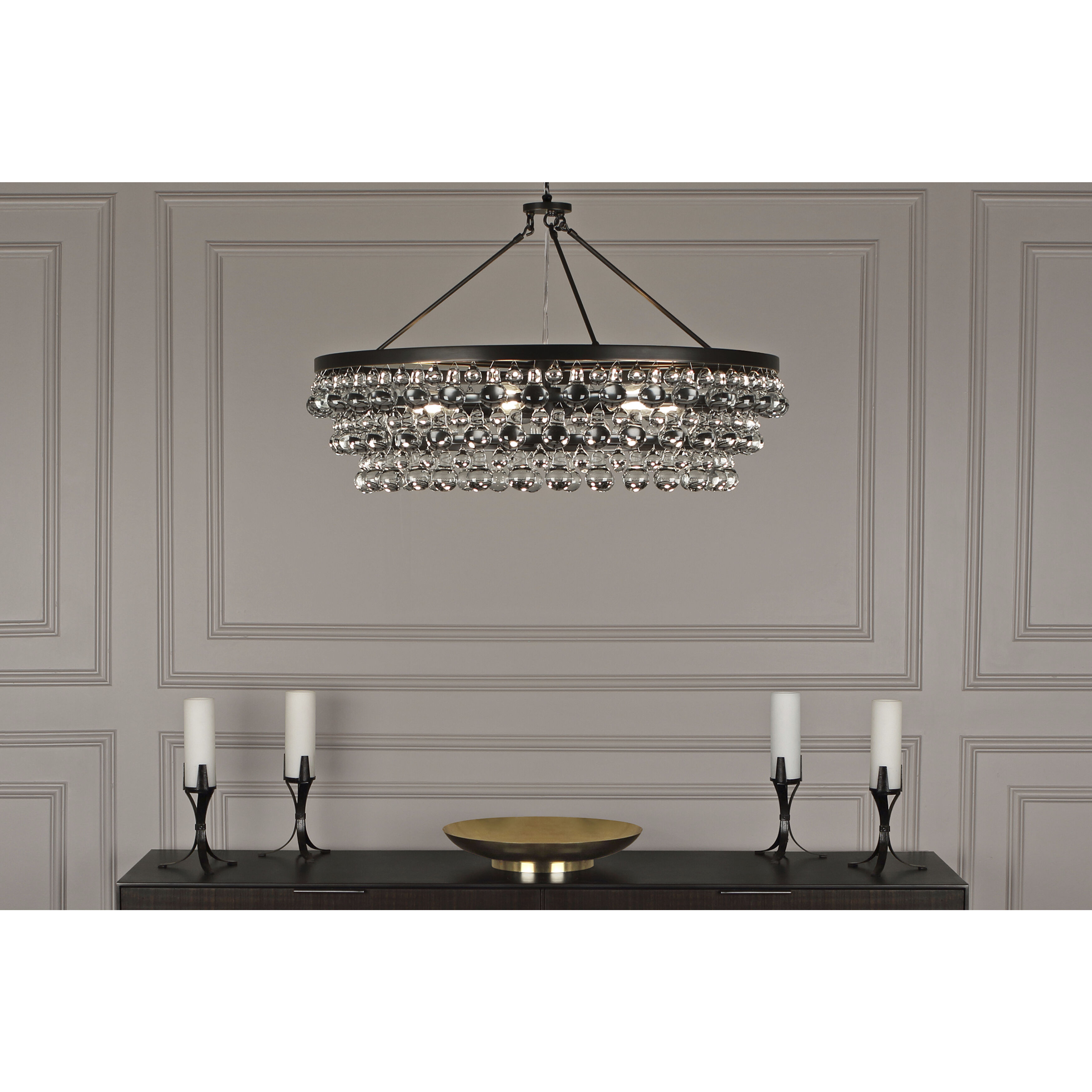 Bling 6 Light 34.88 inch Deep Patina Bronze Chandelier Ceiling Light