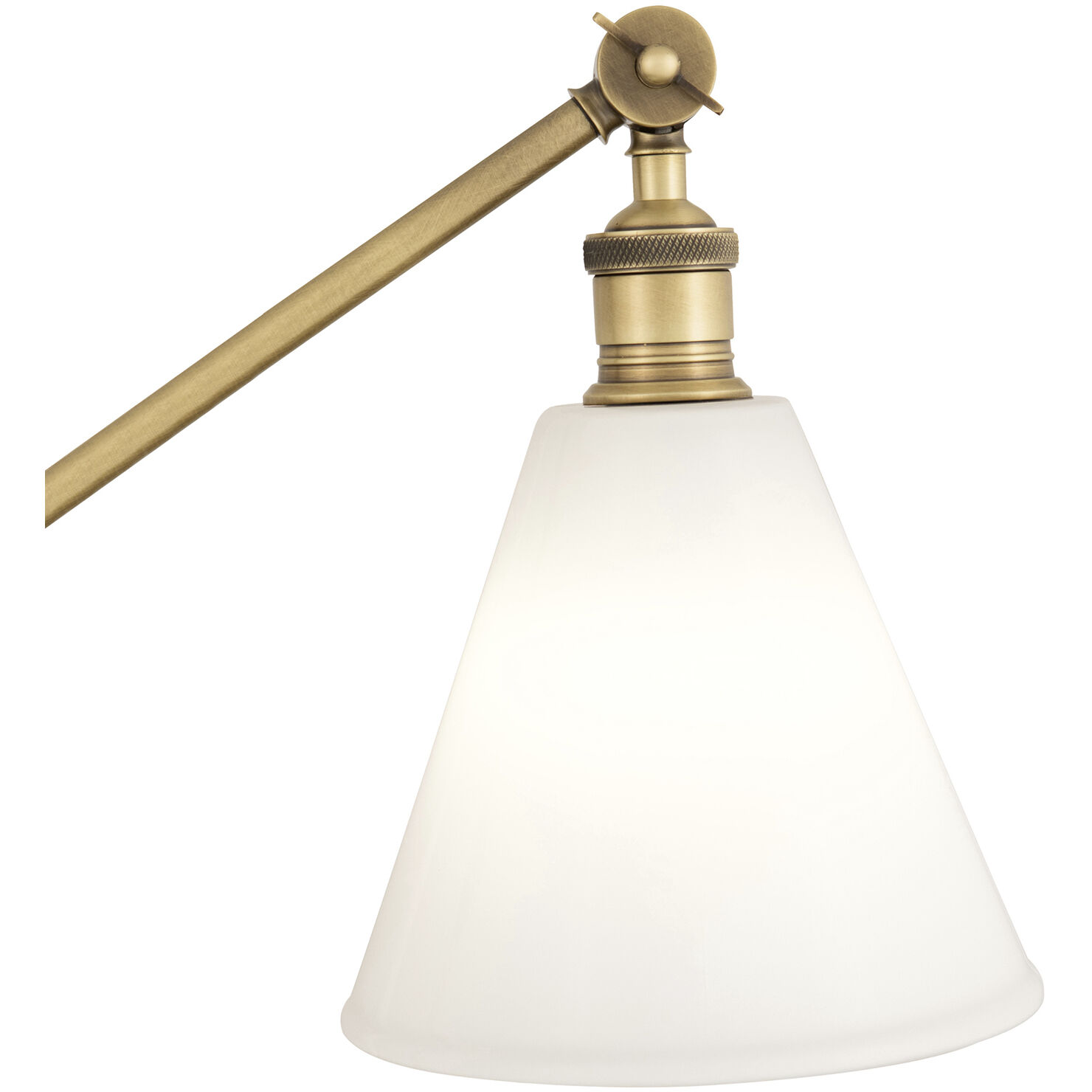 Alloy 10.25 inch 60.00 watt Warm Brass Table Lamp Portable Light in Cased White Glass