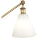 Alloy 10.25 inch 60.00 watt Warm Brass Table Lamp Portable Light in Cased White Glass
