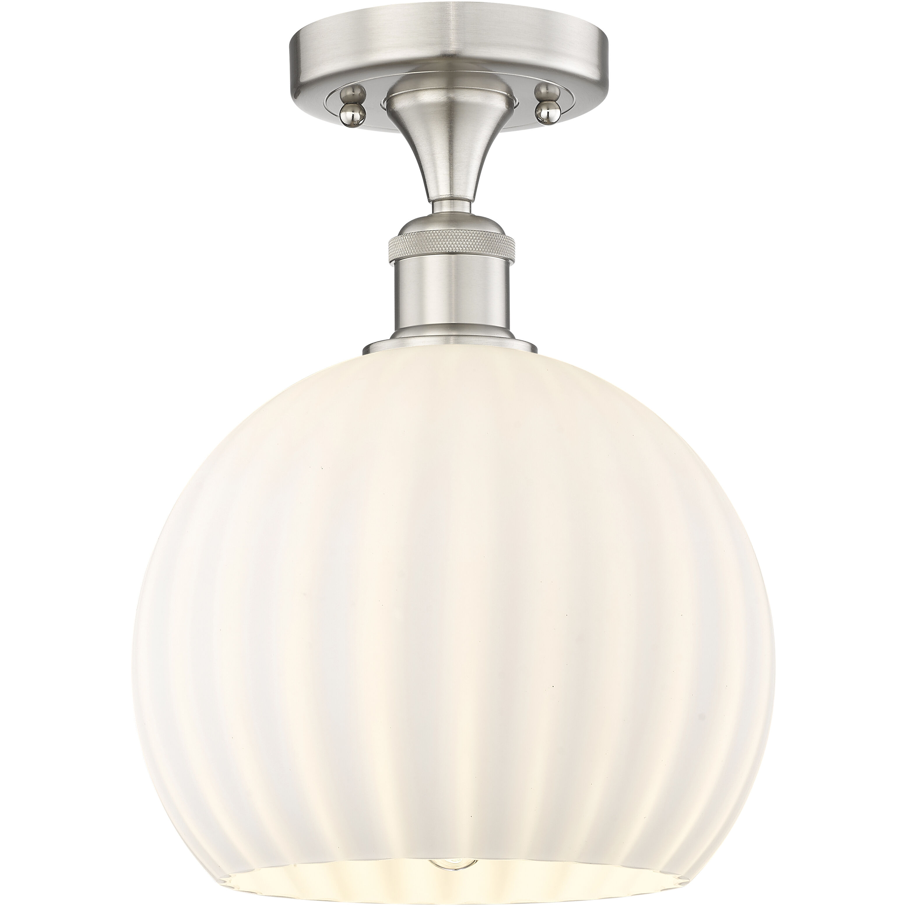 Edison White Venetian 1 Light 10.00 inch Semi-Flush Mount