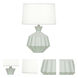 Small Orion 17.63 inch 60 watt Matte Celadon Table Lamp Portable Light, Polished Nickel Accents