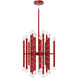 Kane 30 Light 17.75 inch Ruby Red with Polished Nickel Chandelier Ceiling Light