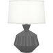 Orion 17.63 inch 60.00 watt Matte Ash Table Lamp Portable Light, Polished Nickel Accents