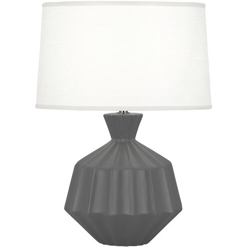 Orion 17.63 inch 60.00 watt Matte Ash Table Lamp Portable Light, Polished Nickel Accents