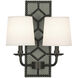 Williamsburg Lightfoot 2 Light 13.5 inch Carter Gray Wall Sconce Wall Light in Deep Patina Bronze