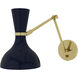 Clare 1 Light 7 inch Midnight Blue with Modern Brass Adjustable Armed Wall Sconce Wall Light
