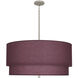 Decker 3 Light 30 inch Polished Nickel Pendant Ceiling Light in Vintage Wine