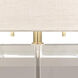 Jacqueline 22 inch 100 watt Modern Brass Finish with Clear Crystal Accents Accent Lamp Portable Light in Oyster Linen
