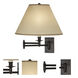 Kinetic 14 inch 150 watt Deep Patina Bronze Wall Swinger Wall Light in Translucent Flax