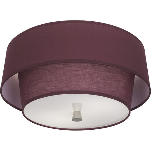 Decker 2 Light 17 inch Polished Nickel Flushmount Ceiling Light in Vintage Wine