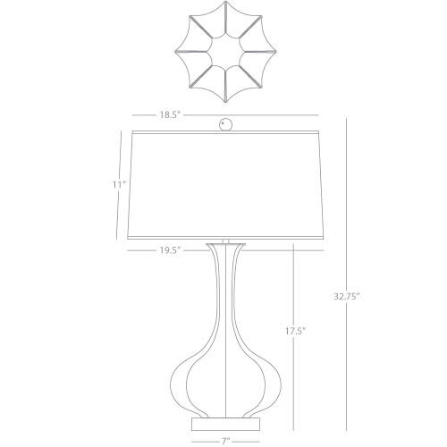 Pike 32.75 inch 150 watt Midnight Blue Table Lamp Portable Light in Lucite