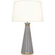 Pearl 29.38 inch 150.00 watt Smoky Taupe Table Lamp Portable Light in Modern Brass, Fondine